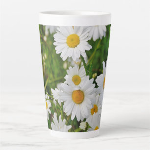 Taza De Café Latte Mikitiez mini margarita blanca virgen de flor silv