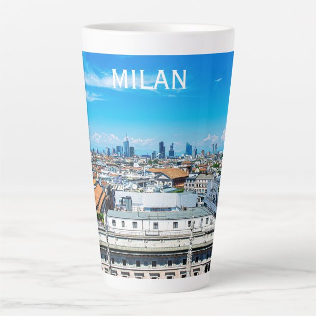 Taza De Café Latte Milán en Italia paro de café en el horizonte (Anverso)
