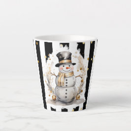 Taza De Café Latte Milchtasse Klein Snowman and Stripes Var01