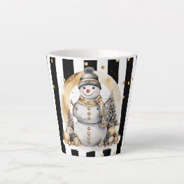 Taza De Café Latte Milchtasse Klein Snowman and Stripes Var06