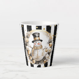 Taza De Café Latte Milchtasse Klein Snowman and Stripes Var07