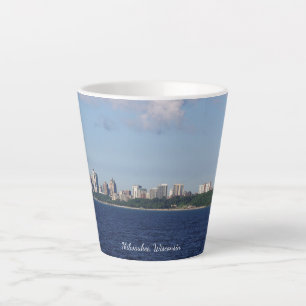 Taza De Café Latte Milwaukee Skyline latte mug