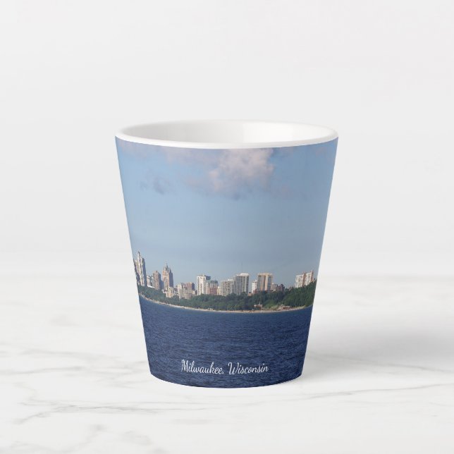 Taza De Café Latte Milwaukee Skyline latte mug (Anverso)