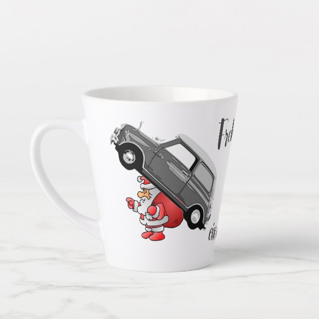 Taza De Café Latte Mini Cooper Weihnachten Tasse (Izquierda)
