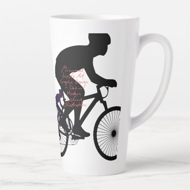 Taza De Café Latte Minimal Bicycle Art (Derecha)