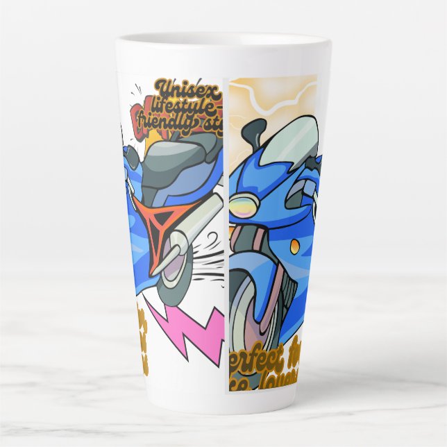 Taza De Café Latte Minimal Bike Art Graphic (Anverso)