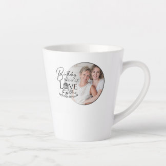 Taza De Café Latte Minimal Calligraphy Photo Birthday Mother-in-law