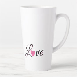 Taza De Café Latte Minimal Dotted Heart Design