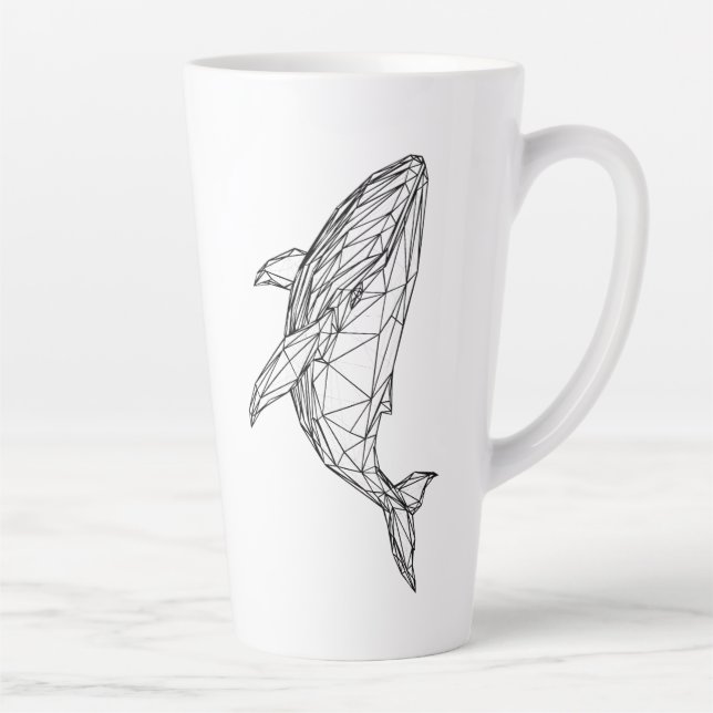 Taza De Café Latte Minimalist Geometric Whale Mug (Derecha)