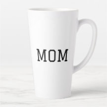 Minimalist "MOM" Black Typography Plain White