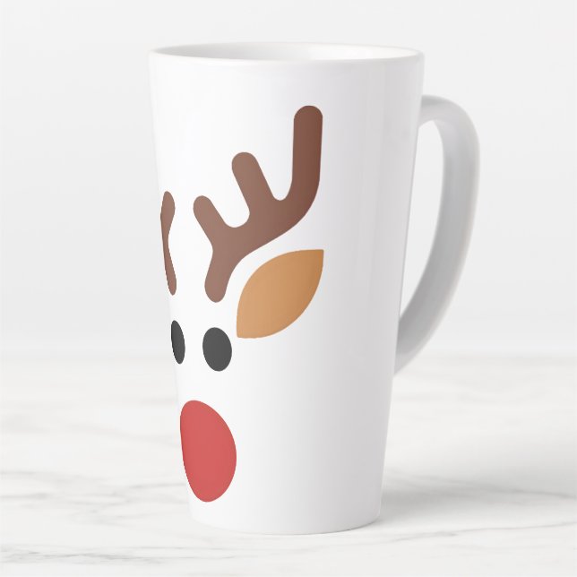 Taza De Café Latte Minimalist Rudolph Reindeer (Ángulo derecho)