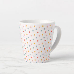 Taza De Café Latte Minimalista Abstracto Pequeños Puntos Tonos Terros