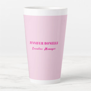 Taza De Café Latte Minimalista rosa tendencia personalizado nombre pe