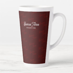 Taza De Café Latte Mínimo, Elegante, Patrón Buenos Aires, Argentina