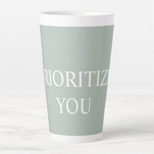 Taza De Café Latte Mínimo Priorizar Tú Cita Ceniza Color