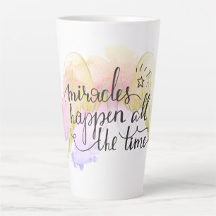 Taza De Café Latte Miracles Happen Angel Wings