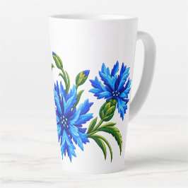 Taza De Café Latte Miras de Bordado Flores de Acielo