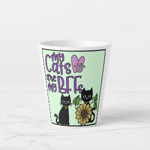 Taza De Café Latte Mis gatos son de mi Bff