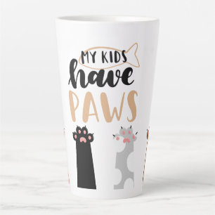 Taza De Café Latte Mis hijos tienen Paws Latte Mug