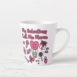 Taza De Café Latte Mis San Valentín me llaman mamá