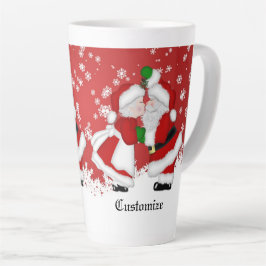 Taza De Café Latte Mistletoe Santa