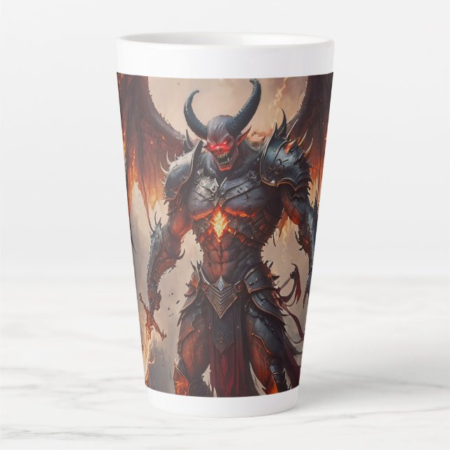 Taza De Café Latte Mítico Fiery Demon (Anverso)