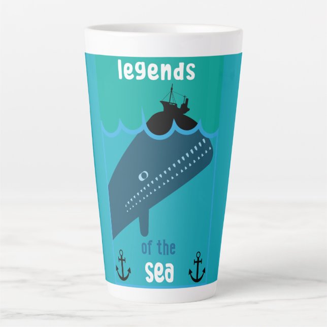 Taza De Café Latte Moby Dick Sea Fantasy | Funny Ocean And Sea Servin (Anverso)