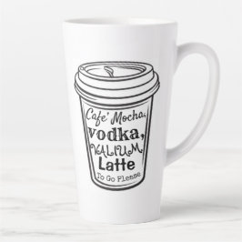 Taza De Café Latte Mocha, Vodka, Valium Latte Mug