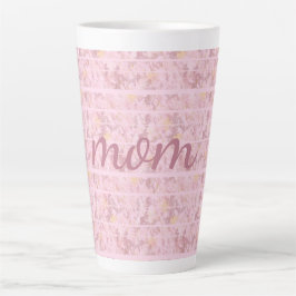 Taza De Café Latte Moda Bandas Rosadas Monogramadas