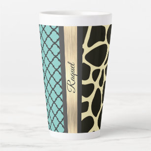 Taza De Café Latte Moda Cuartrefoil Giraffe Imprimir Personalizada