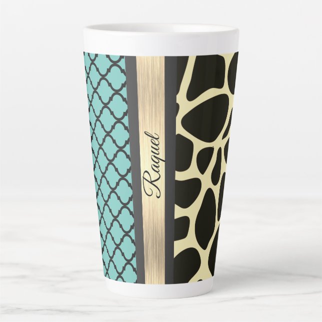 Taza De Café Latte Moda Cuartrefoil Giraffe Imprimir Personalizada (Anverso)