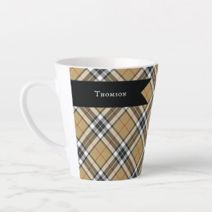 Taza De Café Latte Moda de la familia Thomson Camel Tartan Plaid Patt