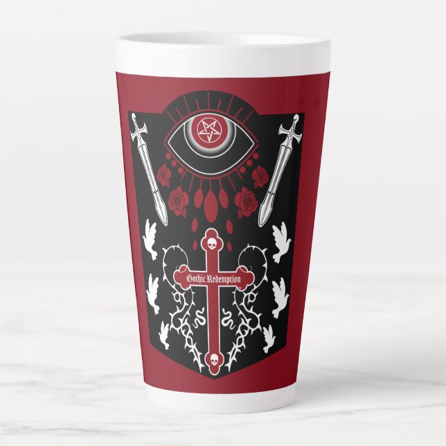 Taza De Café Latte Moda del Punk de gótico Post (Anverso)