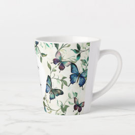 Taza De Café Latte Moda Mariposas azules románticas
