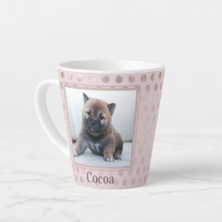 Taza De Café Latte Moda Mascota de Punto Polka Rosa
