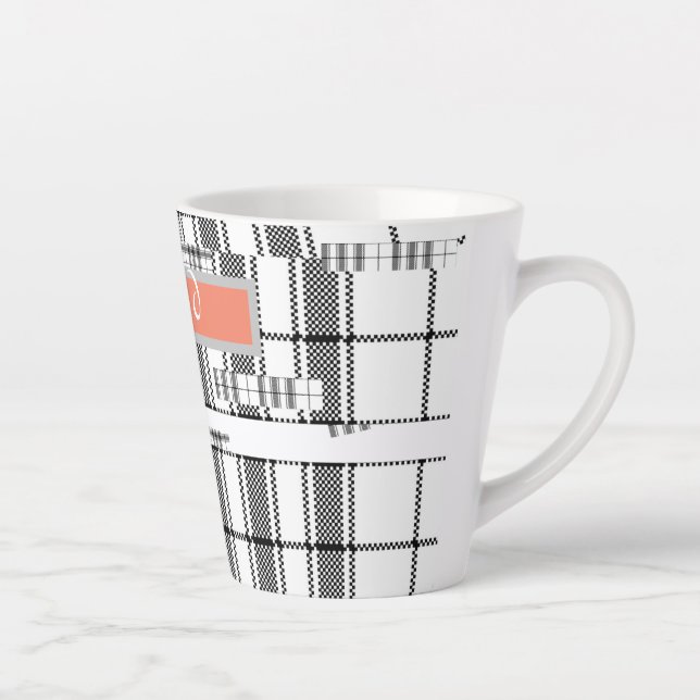 Taza De Café Latte Moda moderna en blanco y negro (Derecha)