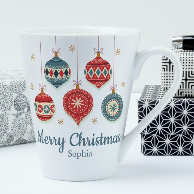 Taza De Café Latte Moda Ornamentos navideños personalizados (Subido por el creador)
