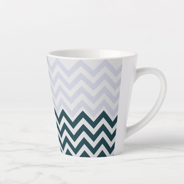 Taza De Café Latte Moda rústica de monograma Groovy (Derecha)