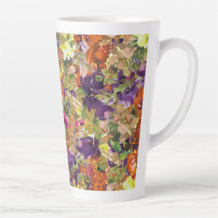 Taza De Café Latte Moda Rústica Patrón floral otoño