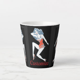 Taza De Café Latte Modelo Glamurosa Posando Thunder_Cove