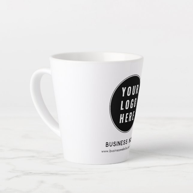 Taza De Café Latte Modern Business Logo Promotional Custom (Ángulo izquierdo)