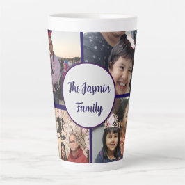 Taza De Café Latte Modern elegant multi photo family stylish