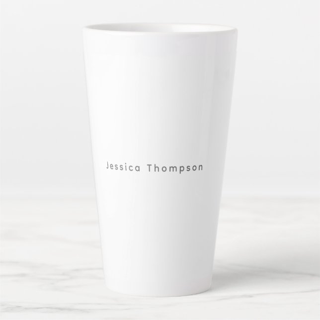 Taza De Café Latte Modern Elegant Plain Simple Professional Name (Anverso)