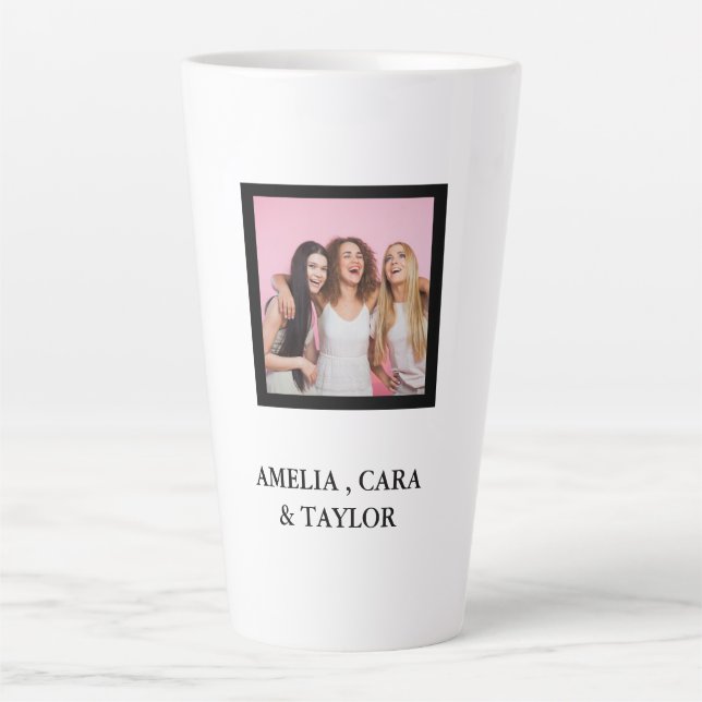 Taza De Café Latte Modern Friend Collage Photos Simple (Anverso)