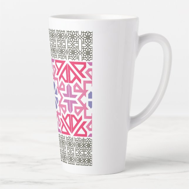Taza De Café Latte Modern Geometric colorful Boho Pattern (Derecha)