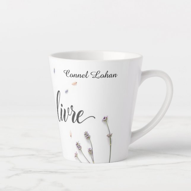 Taza De Café Latte Modern L'Art de Vivre Aesthetic Personalized (Derecha)