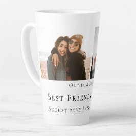 Taza De Café Latte Modern Personalized Best Friends Forever 2 Photo