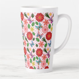 Taza De Café Latte Modern Spring Garden Butterfly Floral 