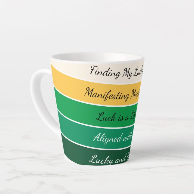 Taza De Café Latte Modern St. Patrick’s Day Gradient (Ángulo izquierdo)