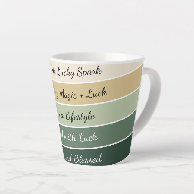 Taza De Café Latte Modern St. Patrick’s Day Gradient (Ángulo derecho)